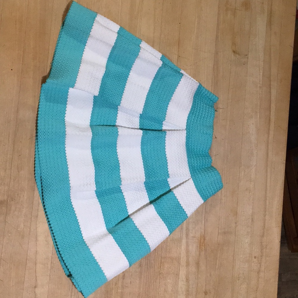 Blue and white striped skirt